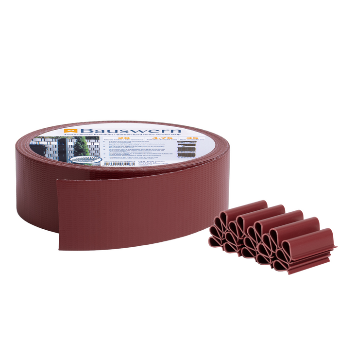 Bauswern ECO Sichtschutzstreifen 35 x 0,0475 m (450 g/m²) + 28 clips, RAL8017 (Braun)