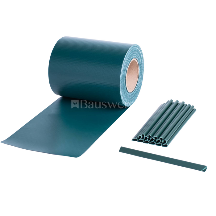 Bauswern ECO Sichtschutzstreifen 35 x 0,19 m (450 g/m²) + 28 clips, RAL6005 (Grün)