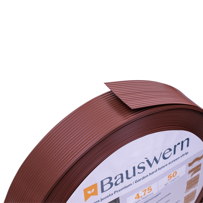 Bauswern Premium PP Sichtschutzstreifen für Doppelstabmatten - 700g/m² mit 50 x 0,0475 m RAL8011 (Braun)